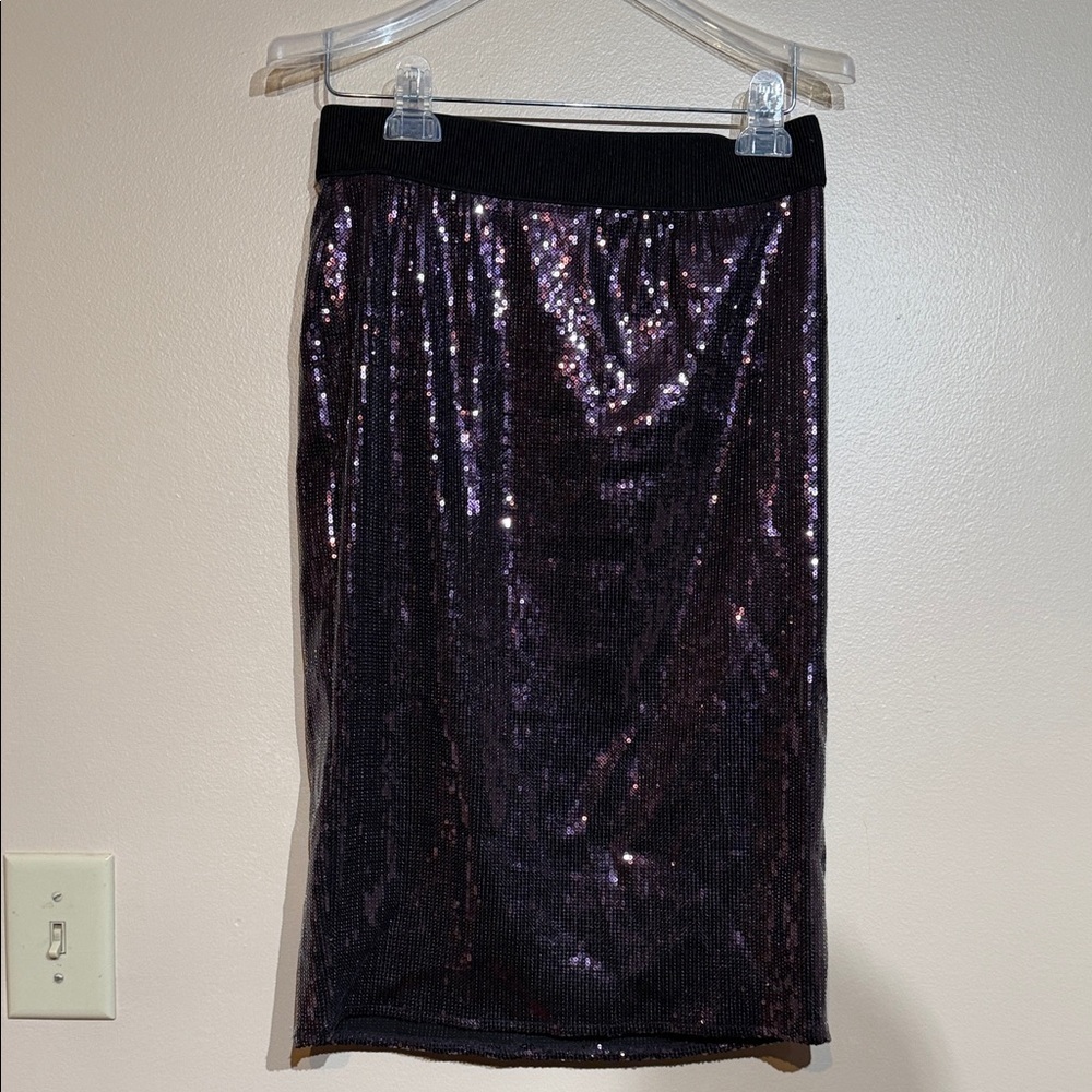 BOLD elements purple Sequin Pencil Skirt